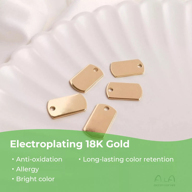 갤러리 뷰어에 이미지 로드, [Pre-order] 14K Gold Plated Rectangle Lettering Pendant (20pcs) - ZBAITU
