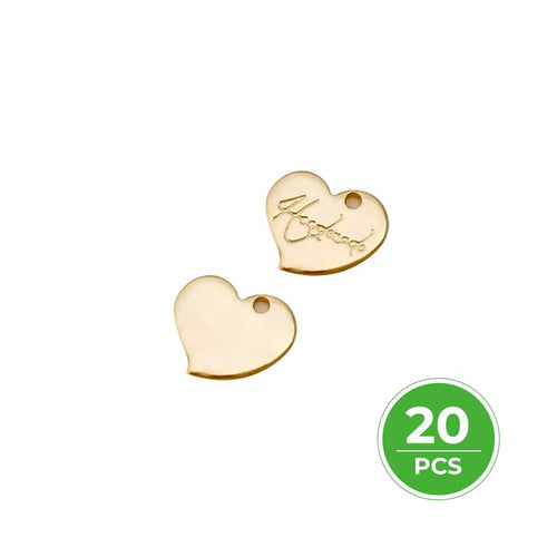 [Pre-order] 14K Gold Plated Heart Shaped Lettering Pendant (20pcs) - ZBAITU