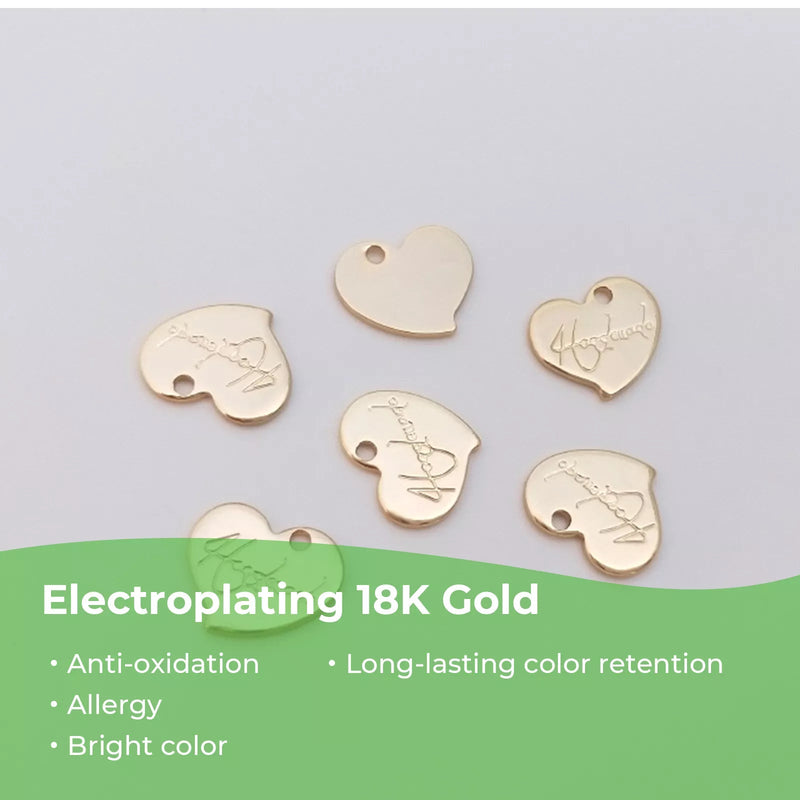 갤러리 뷰어에 이미지 로드, [Pre-order] 14K Gold Plated Heart Shaped Lettering Pendant (20pcs) - ZBAITU
