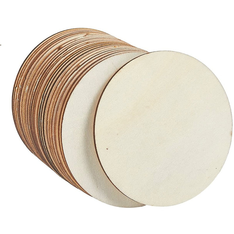 갤러리 뷰어에 이미지 로드, Unfinished 4 Inch Wood Circle Cutouts for Wooden Coasters DIY Crafts Home Decoration Artboard for DIY Painting Crafts - ZBAITU
