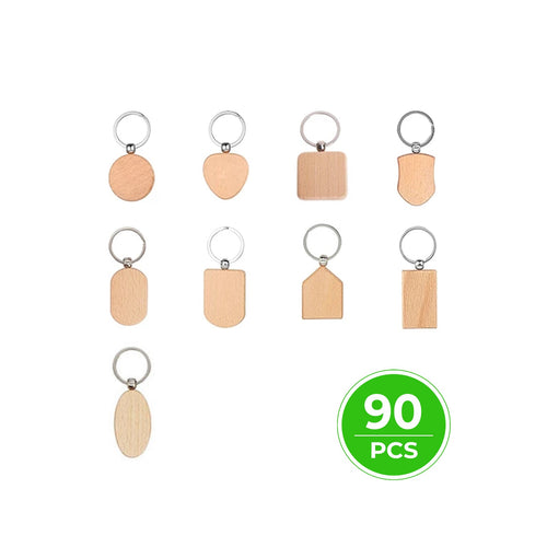 Wooden Keychain Bundle (90pcs） - ZBAITU