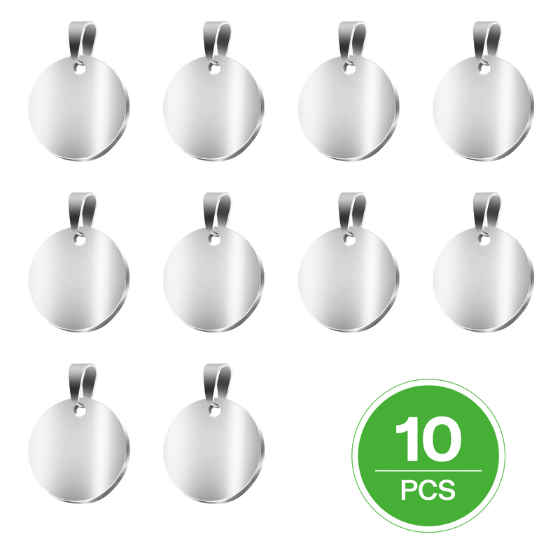 Load image into Gallery viewer, Stainless Steel Round Tag (10pcs) - ZBAITU
